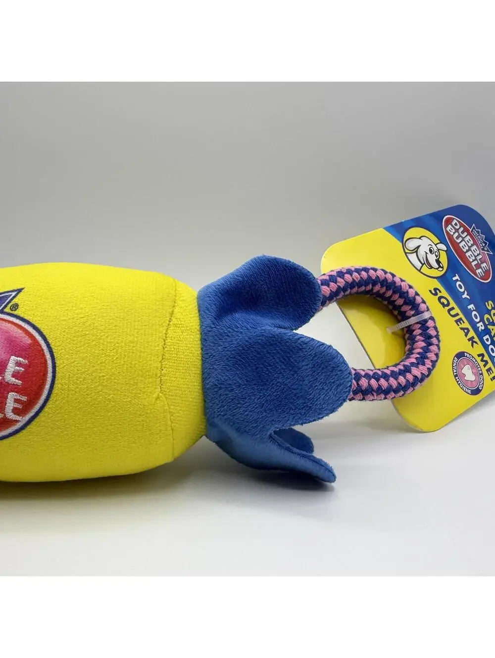 Dubble Bubble Dog Toy Interactive Tug Rope and Squeak 16” Tootsie Roll